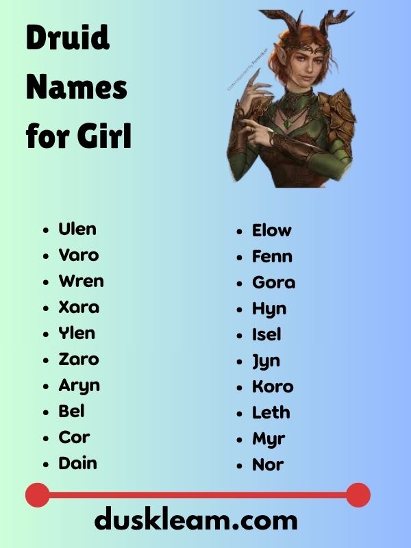 Druid Names for Girl