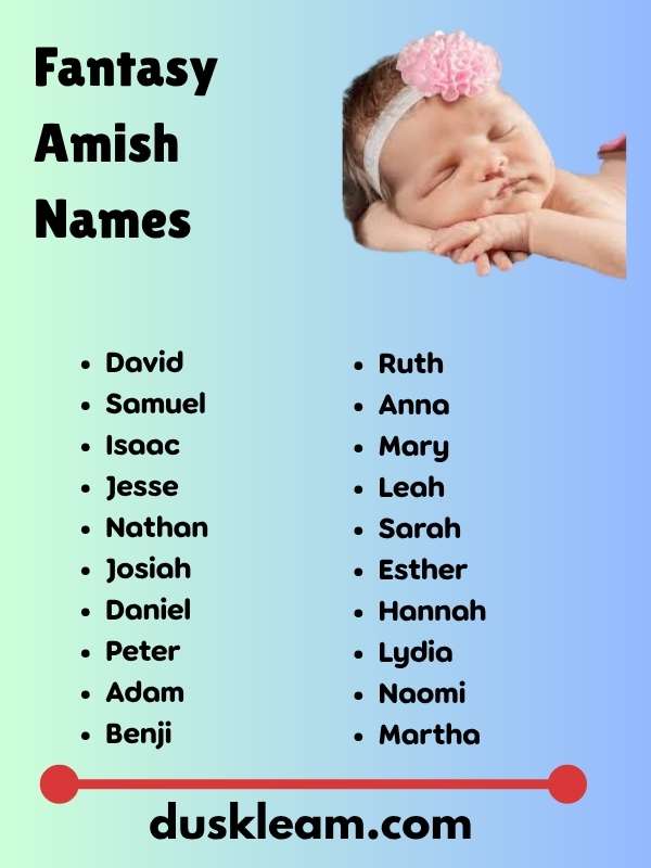 Fantasy Amish Names