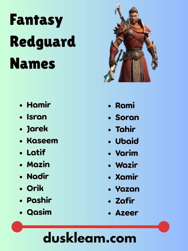 Fantasy Redguard Names
