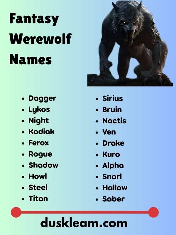 Fantasy Werewolf Names