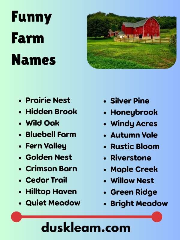 Funny Farm Names
