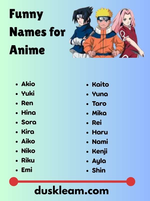 Funny Names for Anime