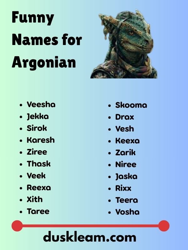 Funny Names for Argonian