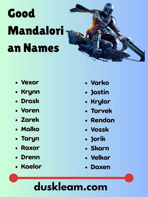 Good Mandalorian Names