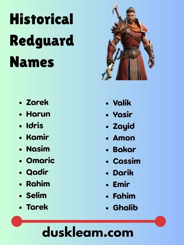 Historical Redguard Names