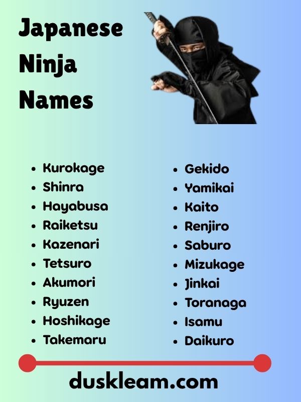 Japanese Ninja Names