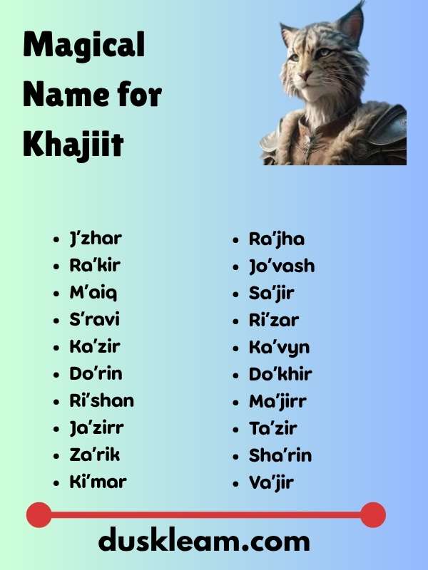 Magical Name for Khajiit