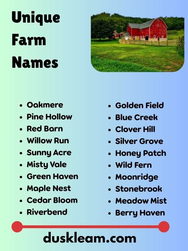 Unique Farm Names