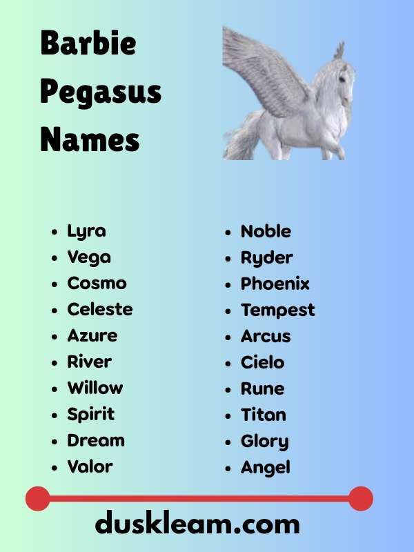 Barbie Pegasus Names