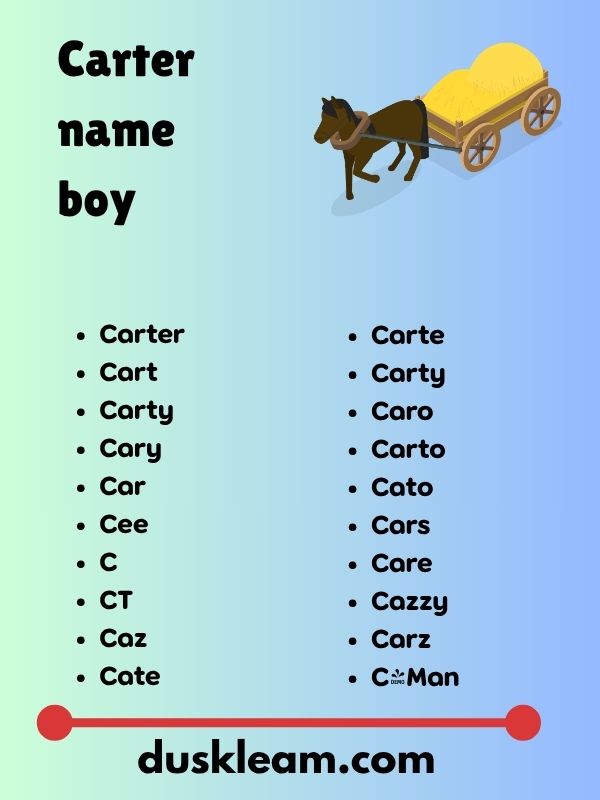 Carter name boy