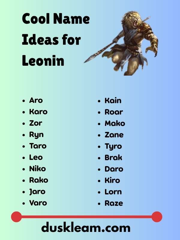 Cool Name Ideas for Leonin