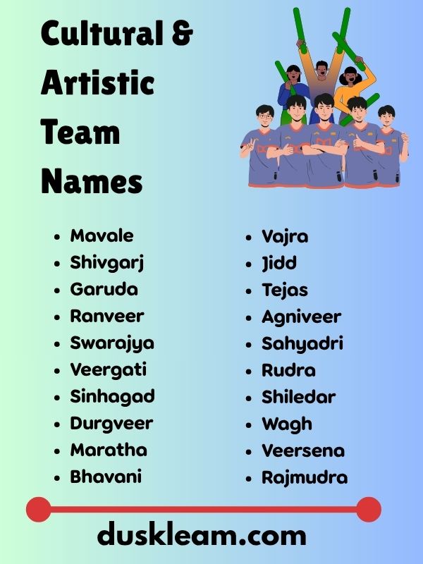 Cultural & Artistic Team Names