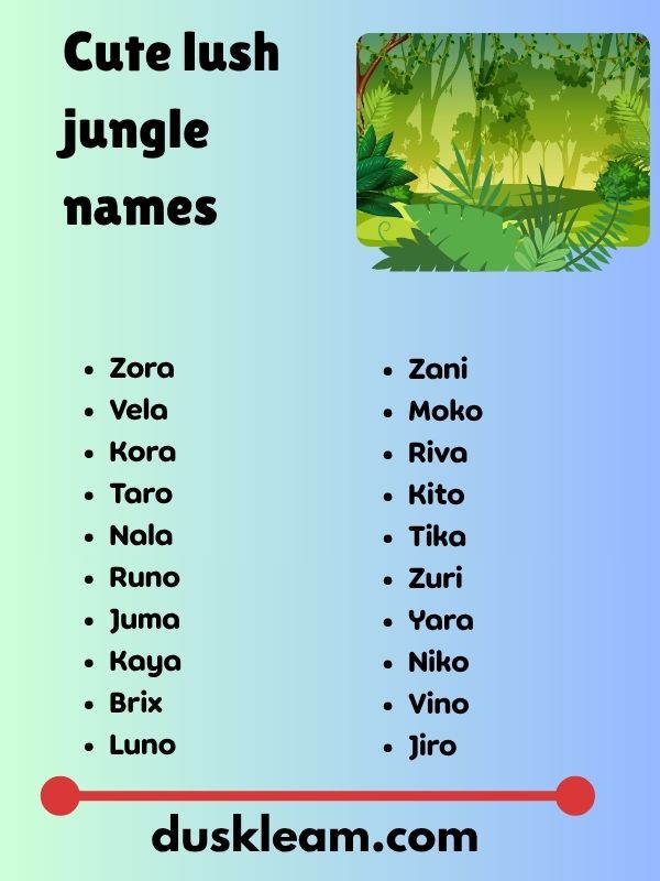 Cute lush jungle names