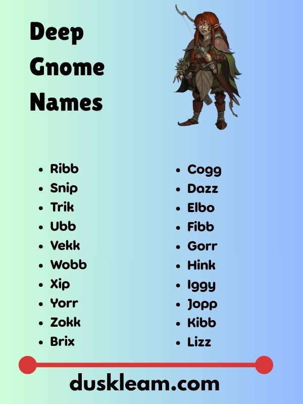 Deep Gnome Names