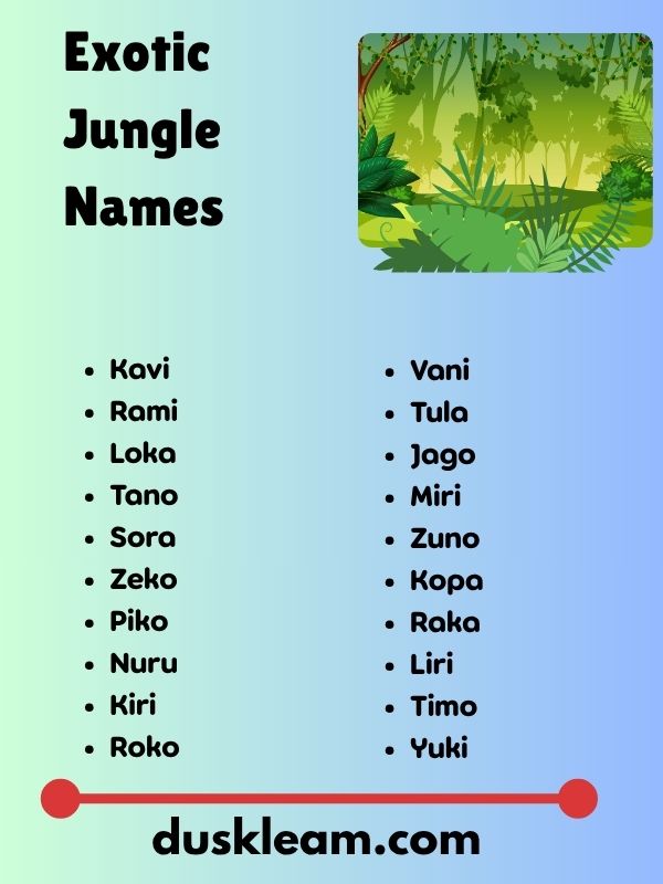 Exotic Jungle Names