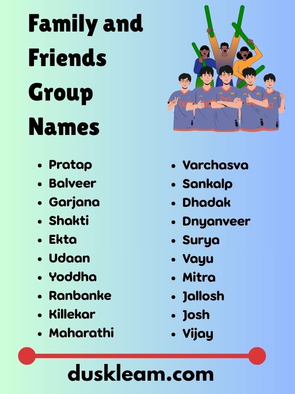 Family and Friends Group Names
