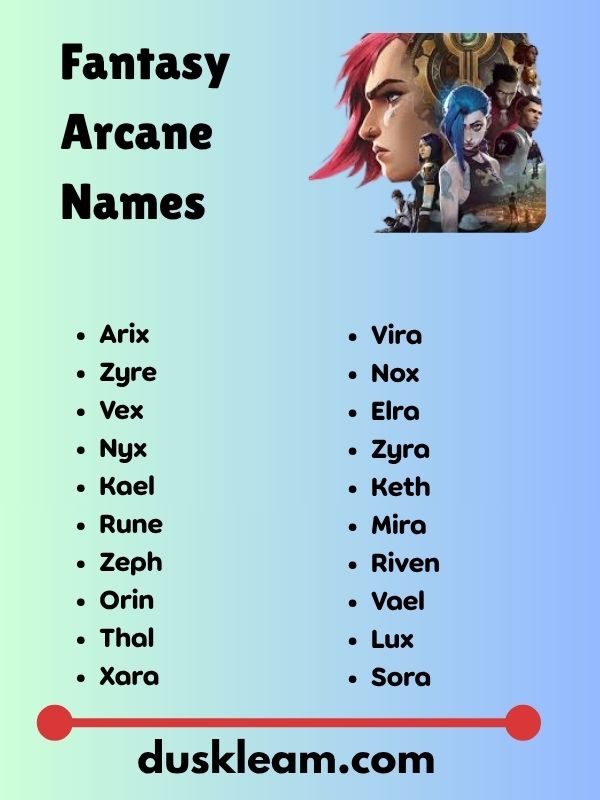Fantasy Arcane Names