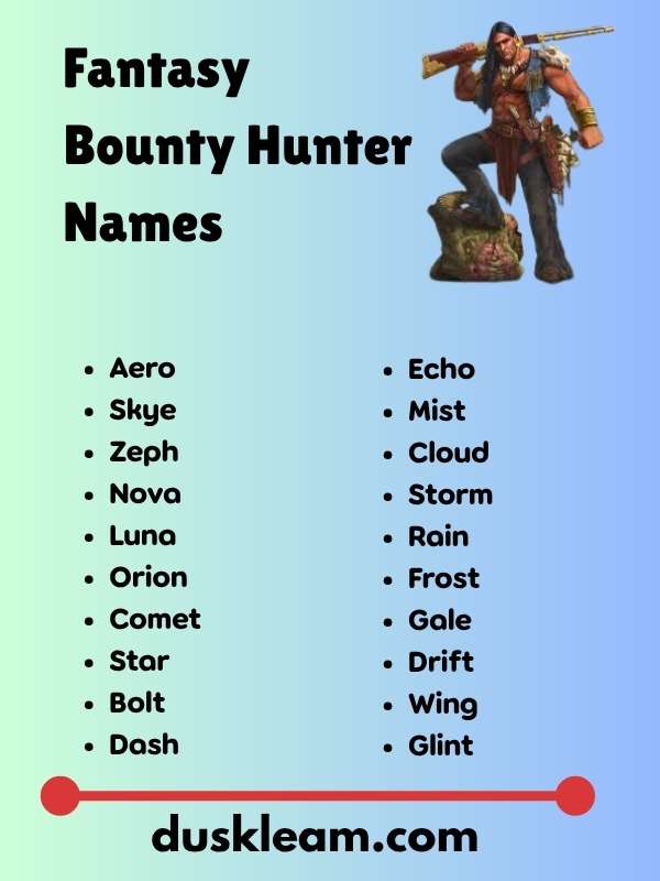 Fantasy Bounty Hunter Names