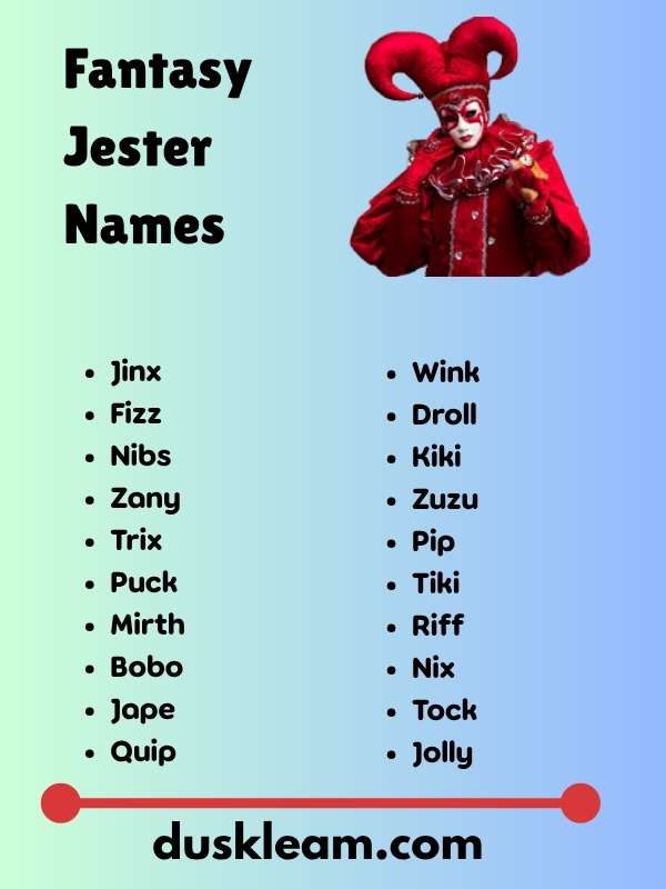 Fantasy Jester Names