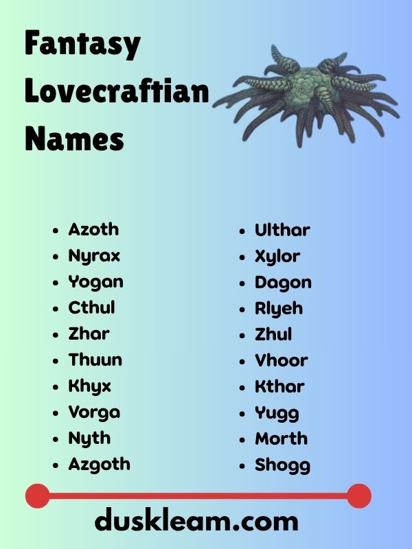 Fantasy Lovecraftian Names