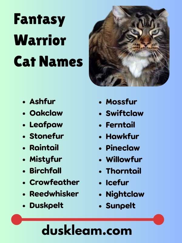 Fantasy Warrior Cat Names