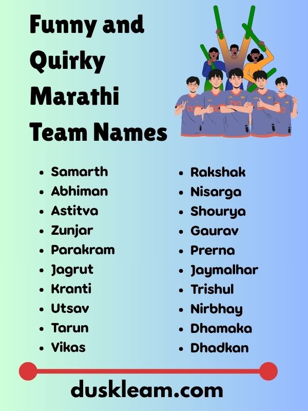 Funny and Quirky Marathi Team Names