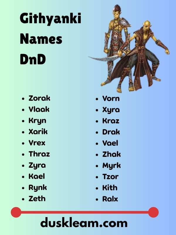 Githyanki Names DnD