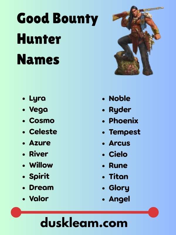 Good Bounty Hunter Names