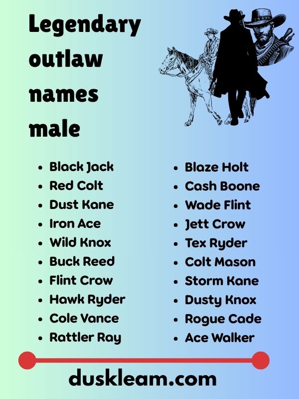 Legendary outlaw names male