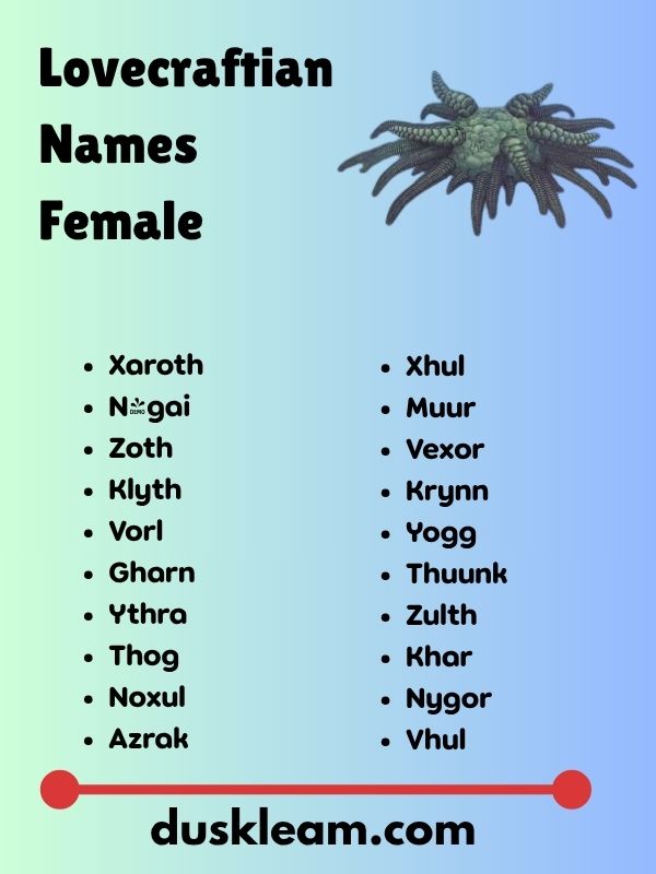Lovecraftian Names Female