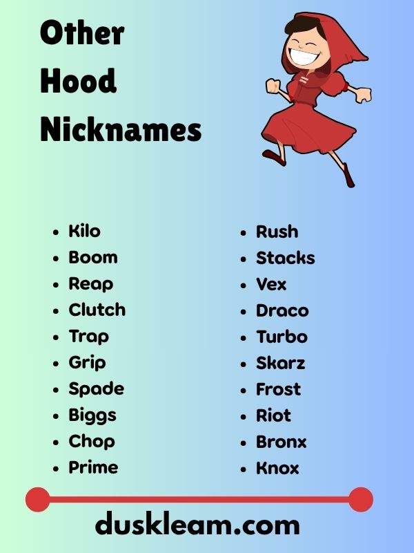 Other Hood Nicknames