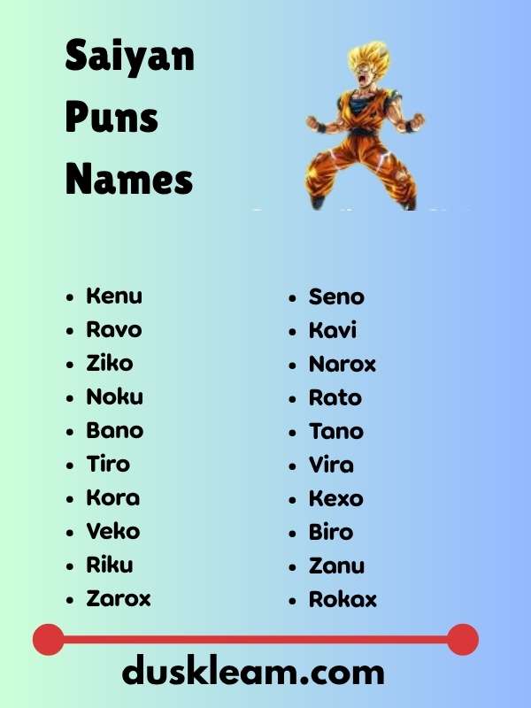 Saiyan Puns Names