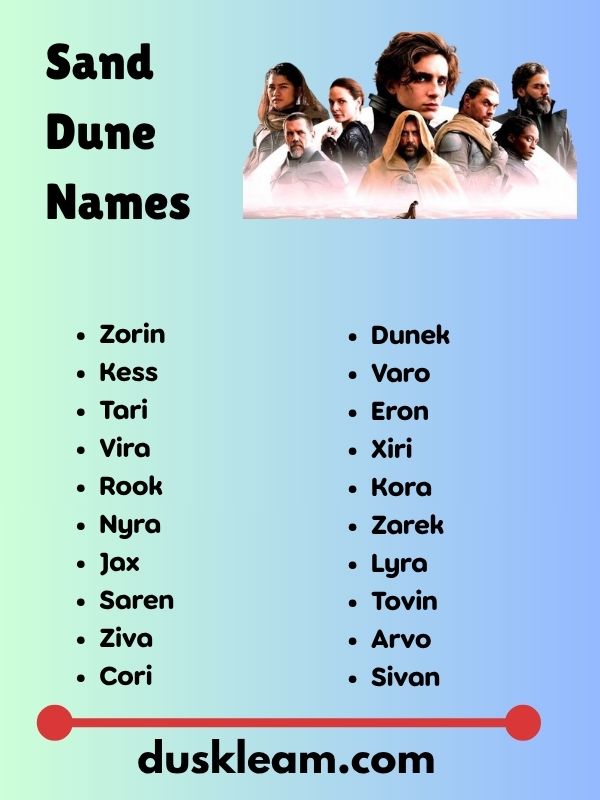 Sand Dune Names