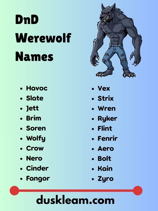 DnD Werewolf Names