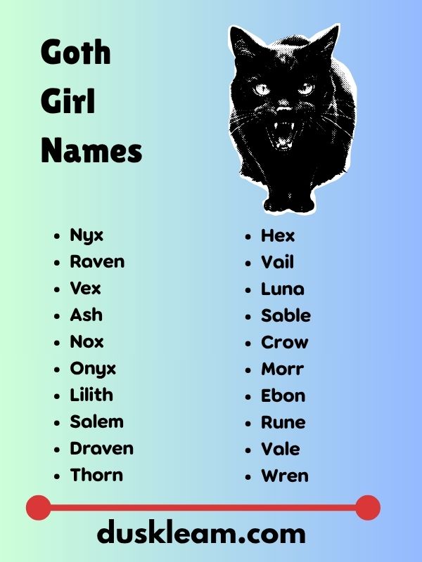 Goth Girl Names