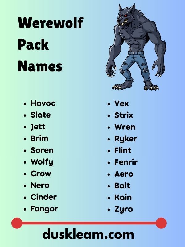 Werewolf Pack Names