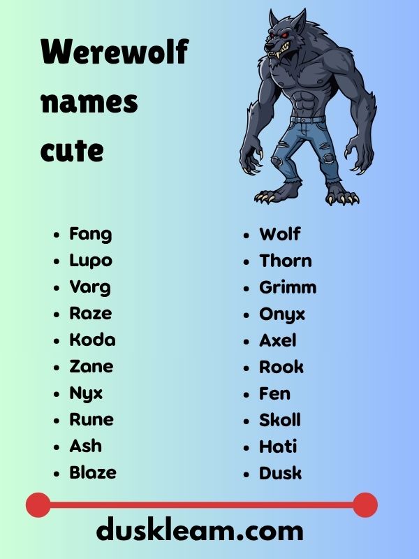 Werewolf names cute