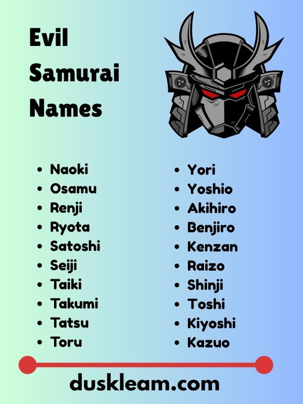Evil Samurai Names