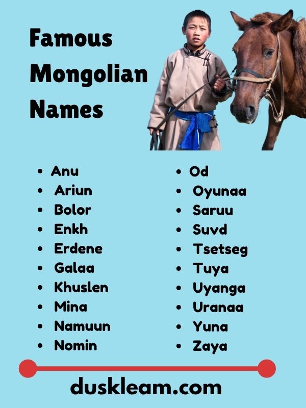 Famous Mongolian Names