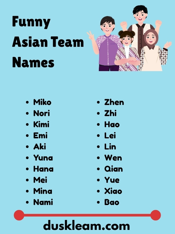 Funny Asian Team Names
