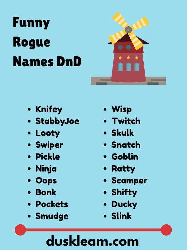Funny Rogue Names DnD