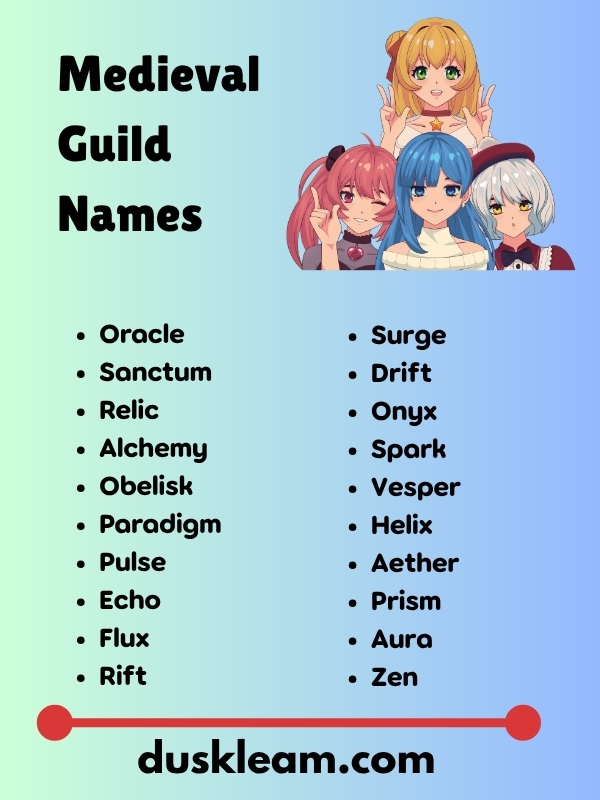 Medieval Guild Names