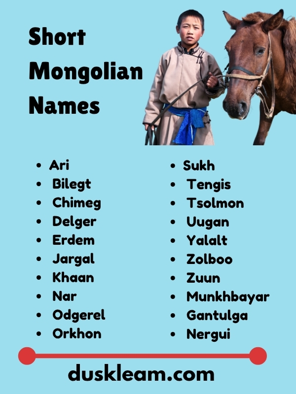 Short Mongolian Names